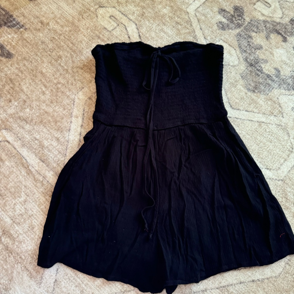 Wild fable black smocked swimsuit cover romper